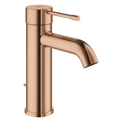 Смеситель для раковины Grohe Essence DN 15 (цвет - розовое золото), с донным клапаном (23589DA1) фото 1 Aquada.com.ua
