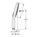 Лейка для душа Grohe Rainshower SmartActive Cube (цвет - тёмный графит, матовый), 3 вида струи (26582AL0) фото 5 Aquada.com.ua