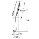 Лейка для душа Grohe Power&Soul® Cosmopolitan (цвет - хром), 4 вида струи (27663000) фото 6 Aquada.com.ua