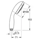 Лейка для душа Grohe Tempesta (цвет - хром), 3 вида струи (28261001) фото 2 Aquada.com.ua