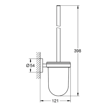 Ёршик подвесной Grohe Essentials, тёмный графит, матовый/стекло матовое (40374AL1) фото 2 Aquada.com.ua