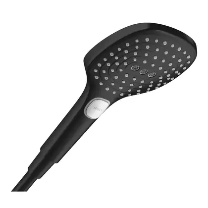 Лейка для душа Hansgrohe Raindance Select E 120 (цвет - чёрный матовый), 3 вида струи (26520670) фото 1 Aquada.com.ua