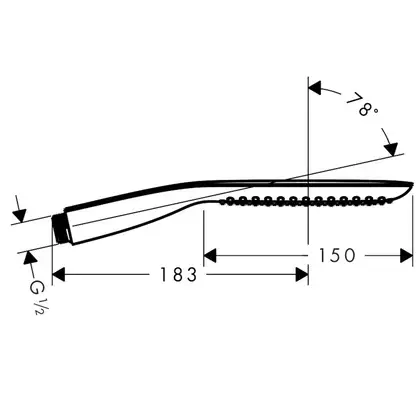 Лейка для душа "палочка" Hansgrohe PuraVida 120 (цвет - хром), 1 вид струи (28558000) фото 3 Aquada.com.ua
