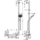 Душевой гарнитур Hansgrohe Raindance Select S 120 3jet EcoSmart 9 л/мин со штангой 110 см (цвет - хром) (26327000) фото 2 Aquada.com.ua