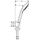 Ручной душ с держателем и шлангом 1,25 м Hansgrohe Croma Select S (цвет - хром/белый) (26425400) фото 2 Aquada.com.ua