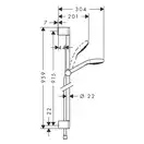 Душевой гарнитур Hansgrohe Croma Select E Multi со штангой 90 см (цвет - хром/белый), 3 вида струи (26590400) фото 3 Aquada.com.ua