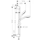 Душевой гарнитур Hansgrohe Croma Select E Vario со штангой 90 см (цвет - хром/белый) (26592400) фото 2 Aquada.com.ua