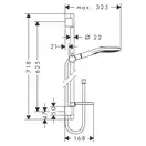 Душевой гарнитур Hansgrohe Raindance Select E (цвет - хром), ручной душ 3 типа струи (26620000) фото 2 Aquada.com.ua