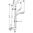 Душевой гарнитур Hansgrohe Crometta 1jet со штангой 65 см (цвет - хром/белый) (26652400) фото 2 Aquada.com.ua