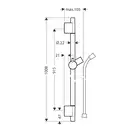 Душевая штанга Hansgrohe Unica S Puro 90 см со шлангом (цвет - чёрный матовый хром) (28631340) фото 2 Aquada.com.ua