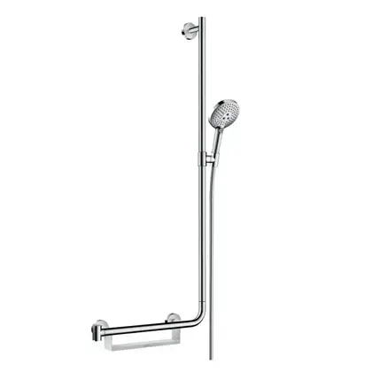 Душевой гарнитур Hansgrohe Raindance Select S 120 3jet EcoSmart 9 л/мин со штангой 110 см (цвет - хром) (26327000) фото 1 Aquada.com.ua