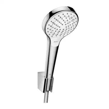 Душевой гарнитур Hansgrohe Croma Select S (цвет - хром/белый). 3 типа струи, шланг 1600 мм (26411400) фото 1 Aquada.com.ua