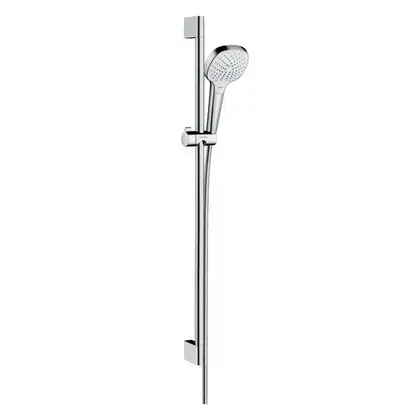 Душевой гарнитур Hansgrohe Croma Select E Vario со штангой 90 см (цвет - хром/белый) (26592400) фото 1 Aquada.com.ua