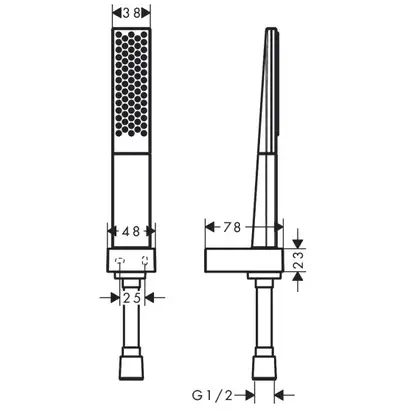 Душевой гарнитур Hansgrohe Rainfinity (цвет - белый матовый/чёрный), 1 тип струи, шланг 1250 мм (26857700) фото 4 Aquada.com.ua