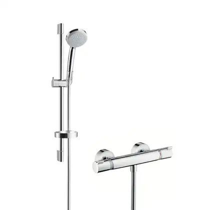 Hansgrohe Термостат для душа Ecostat Comfort с душевым гарнитуром Croma 100 Vario Combi 0,65 см (27034000) фото 1 Aquada.com.ua