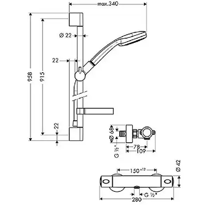 Душевая система Hansgrohe Croma 100 Multi (27085000) фото 3 Aquada.com.ua