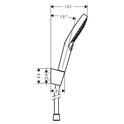 Ручной душ Hansgrohe PowderRain Raindance Select S, 3 типа струи (цвет - хром) с держателем и шлангом 1,25 м (27669000) фото 4 Aquada.com.ua