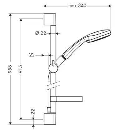 Душевой гарнитур Hansgrohe Croma 100 Multi/UnicaC (27774000) фото 2 Aquada.com.ua
