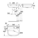 Раковина подвесная Grohe Euro Ceramic 59,5 х 48,2 см, с покрытием PureGuard (3933500H) фото 2 Aquada.com.ua
