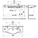 Раковина-столешница 150 х 51 см Laufen Palace, с полотенцедержателем (H8127060001081) фото 2 Aquada.com.ua