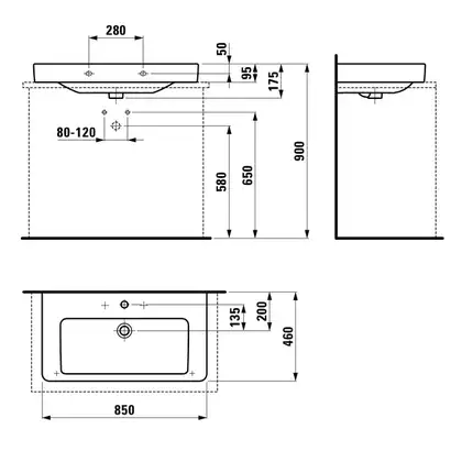 Раковина накладная на столешницу 85 х 46,5 см Laufen Pro S (H8169650001041) фото 2 Aquada.com.ua Раковина накладная на столешницу 85 х 46,5 см Laufen Pro S (H8169650001041) фото 2 Aquada.com.ua
