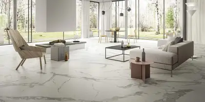Плитка напольная Fiandre Marmi Maximum Calacatta Light 75 х 75 см Semilucidato (MMS40677) фото 4 Aquada.com.ua