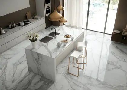 Керамическая плитка Mirage Jewels, Statuario Lunensis 120x240 LUC, глянцевая (JW 12 LUC 120x240) фото 2 Aquada.com.ua