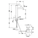 Смеситель для раковины высокий Duravit C.1 (цвет - чёрный матовый), с донным клапаном, излив 136 мм (C11030001046) фото 2 Aquada.com.ua