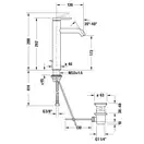Смеситель для раковины высокий Duravit C.1 (цвет - чёрный матовый), с донным клапаном, излив 166 мм (C11040001046) фото 2 Aquada.com.ua