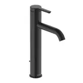 Смеситель для раковины высокий Duravit C.1 (цвет - чёрный матовый), с донным клапаном, излив 136 мм (C11030001046)