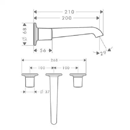 Смеситель для раковины Axor Bouroullec (цвет - хром) (19135000) фото 3 Aquada.com.ua