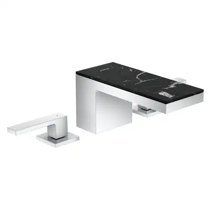 Смеситель для раковины на 3 отверстия Axor MyEdition (цвет - хром/мрамор) (47052000+47913000) фото 1 Aquada.com.ua