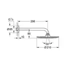 GROHE Верхній душ з душовим кронштейном 286 мм  Rainshower Cosmopolitan 210 (26052000) фото 6 Aquada.com.ua