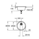 GROHE Кухонная мойка Sink K200 (31720SD0) (31720SD0) фото 6 Aquada.com.ua