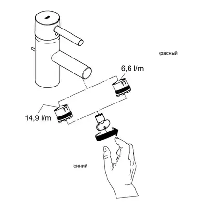GROHE Комплект аераторів GROHE 7,2 л / хв + 14,9 л / хв різьбленням М16,5 (13937000) фото 4 Aquada.com.ua