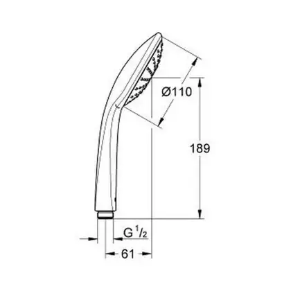GROHE Ручний душ, 1 режим струменю Euphoria 110 Mono  (27265000) фото 8 Aquada.com.ua