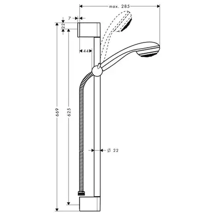 GROHE Hansgrohe Душевой набор, 0,65 м Crometta 85 (27728000) фото 6 Aquada.com.ua