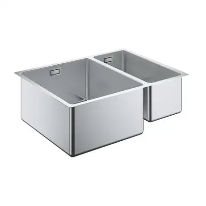 GROHE Мийка для кухні 585 x 440 мм, 1,5 чаши, матова, під стільницю, ліва (31577SD0) (31577SD0) фото 3 Aquada.com.ua