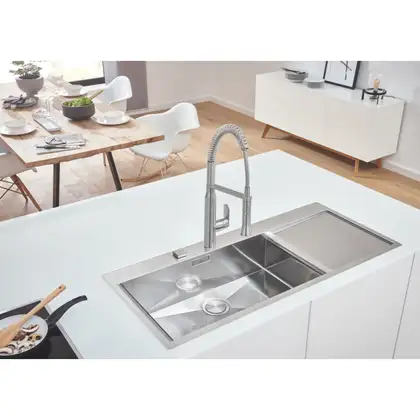 GROHE Мийка для кухні 1160 x 520 мм, 1 чаша, матова, в рівень зі стільницею (31581SD0) (31581SD0) фото 26 Aquada.com.ua GROHE Мийка для кухні 1160 x 520 мм, 1 чаша, матова, в рівень зі стільницею (31581SD0) (31581SD0) фото 26 Aquada.com.ua