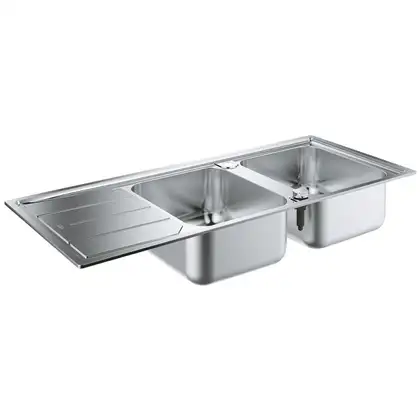 GROHE Мийка для кухні 1160 x 500 мм з ексцентриком, 2 чаши, матова (31588SD0) (31588SD0) фото 3 Aquada.com.ua