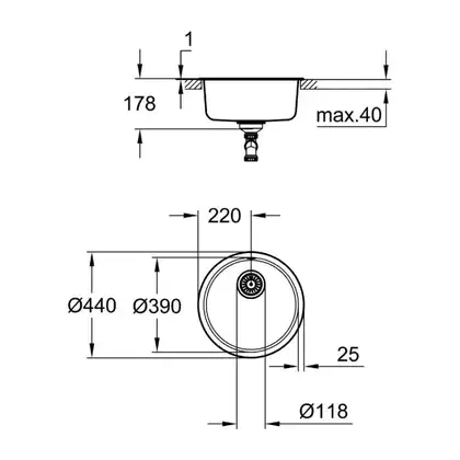 GROHE Кухонная мойка Sink K200 (31720SD0) (31720SD0) фото 6 Aquada.com.ua