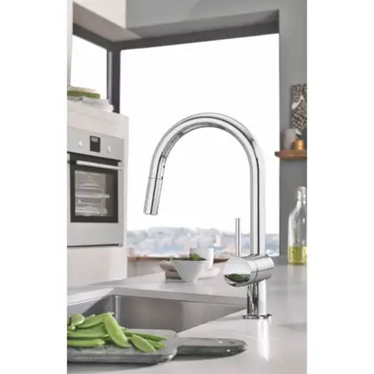 Смеситель для кухни с выдвижным изливом Grohe Minta (цвет - хром) (32321002) фото 11 Aquada.com.ua