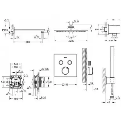 GROHE Grohtherm SmartControl Неперевершена душова система із Rainshower Allure 230 (34506SC0) (34506SC0) фото 4 Aquada.com.ua
