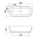Ванна из искусственного камня Devit Laguna 180 x 80 x 54 см (18080110W) фото 3 Aquada.com.ua