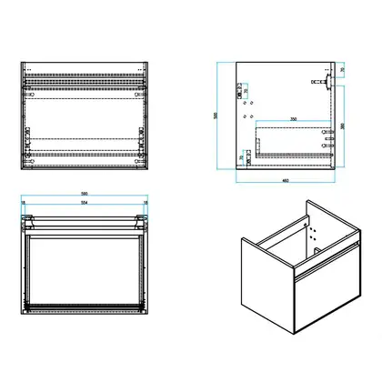 Тумба с раковиной 60 см Devit Up, белый (0W20120W) фото 2 Aquada.com.ua