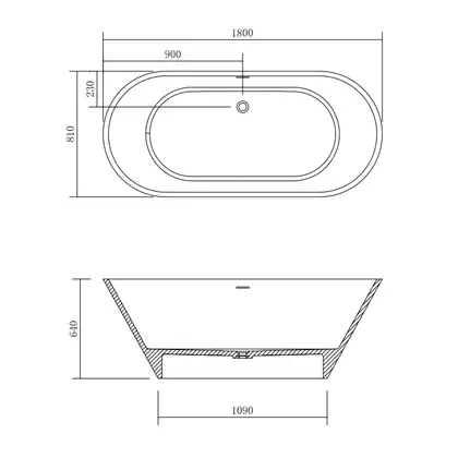 Ванна из искусственного камня Devit Up 180 x 81 x 64 см (18080120W) фото 3 Aquada.com.ua
