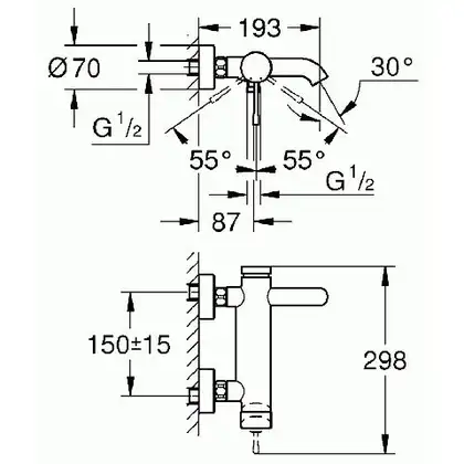 Смеситель для ванны Grohe EssenceNew 33624DA1 (33624DA1) фото 2 Aquada.com.ua