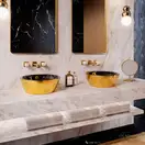 Раковина накладная на столешницу Catalano Gold & Silver Ø 42 см (142VLNNO) фото 2 Aquada.com.ua