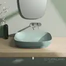 Раковина накладная на столешницу Catalano Green Lux / Colori 65 х 40 см, зелёный матовый (165AGRLXVS) фото 2 Aquada.com.ua