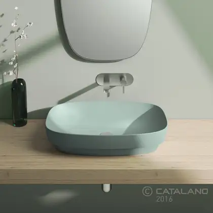 Раковина накладная на столешницу Catalano Green Lux / Colori 65 х 40 см, зелёный матовый (165AGRLXVS) фото 2 Aquada.com.ua